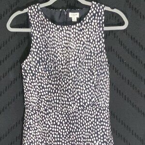 J.Crew Navy & White Textured Pindot Sheath Dress - Size 2